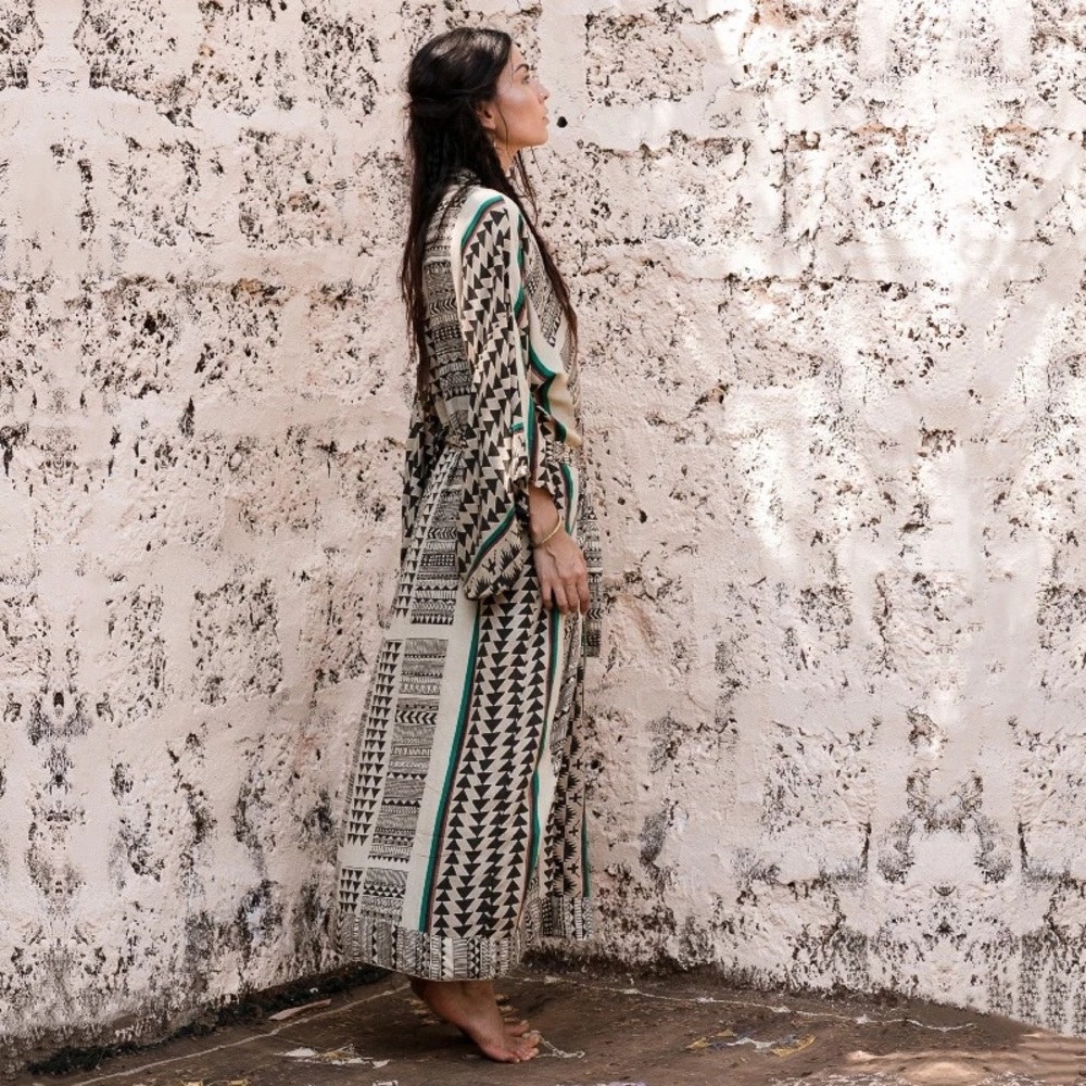 Aztec Chiffon Open Front Kimono - Picture 4 of 5